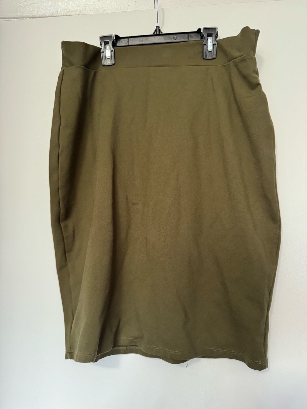 Olive High-Rise Pencil Skirt - Women's